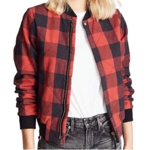 NSF Quilted Plaid Bomber Jacket
